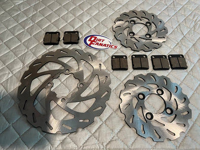 Yamaha Blaster Complete Front and Rear Brake Kit Discs and Pads rotors